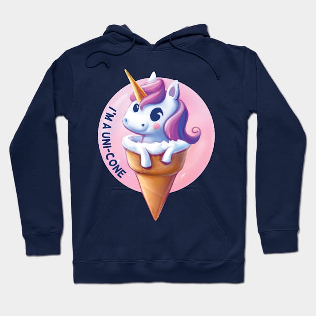 Unicorn Unicone Ice Cream Hoodie by dramabite